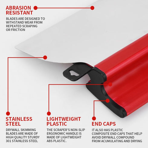 10Inch/25CM Drywall Skimming Blade, Stainless Steel Drywall Smoothing Spatula for Concrete Finishing Hand Tool Smoothing Spatula Wall-Board Plaste...
