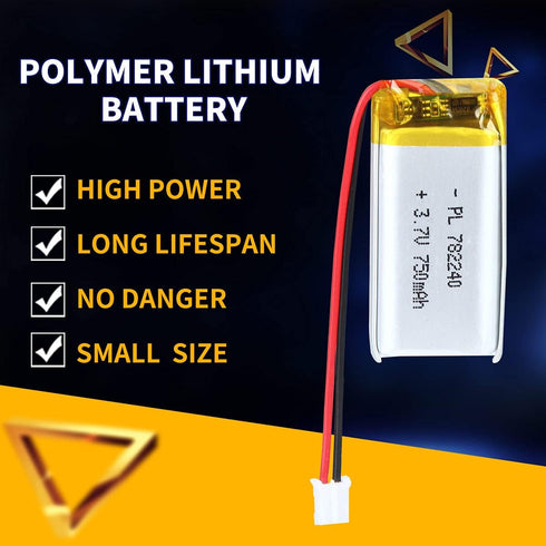 3.7V 750mAh 782240 Lipo battery Rechargeable Lithium Polymer ion Battery Pack with JST Connector...