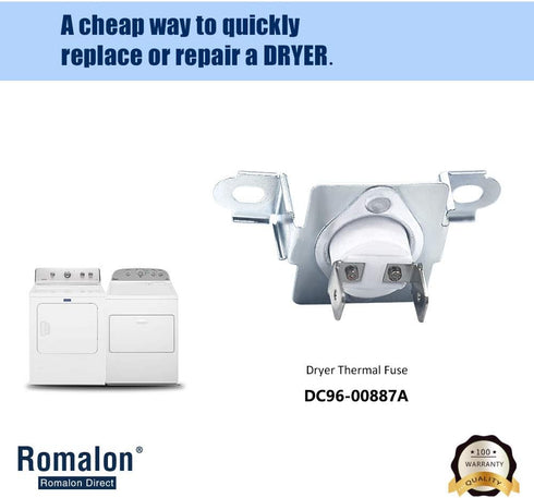 DC96-00887A Thermal Cut Off Fuse Compatible with Samsung Dryer Assembly Bracket Thermostat Replacement Part DC96-00887C 2074129 AP5966894