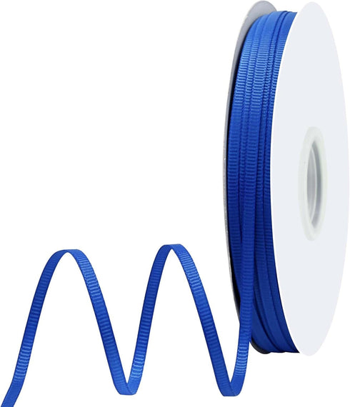 Cobalt Blue Grosgrain Ribbon 1/8 Inch x 100 Yards Double Face Ribbon for Flower Bouquet Gift Wrapping Crafts Hair Wedding Decor...