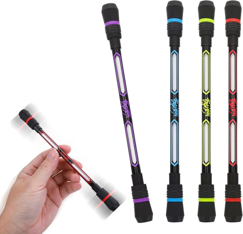 4 Pieces Spin Cool Pens, Rolling Finger Spin Game Pens with Weighted Ball Anti-Slip Stationery Set with Refills Black Ink for Students Entertainme...
