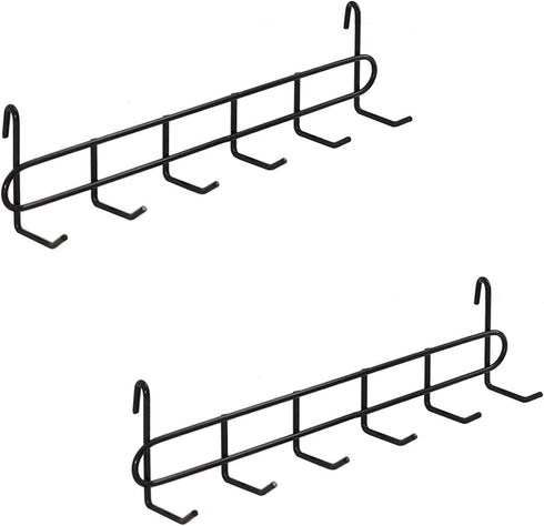 FRIADE Storage Hooks Rack, 2 Pack - Iron Wire Grid Hooks for Wall Mount Storage and Display, 10.7”x 2.8”x1.8 », Black...