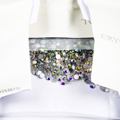 Rhinestones Non Hotfix ss 20 Crystal AB 1440 pcs,5mm Flat Back Glass Diamond Cut Stone,Spark Round Glitter Gems for DIY Craft,Shoes,Cup,Bling Proj...