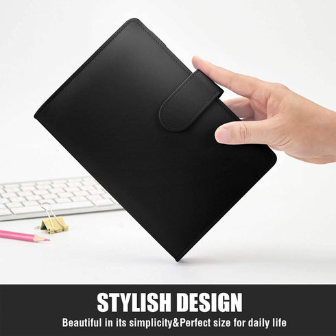 Sooez A6 binders, Budget Binder, 6 Ring Binder, Notebook Binder, Planner Binder with Magnetic Buckle Closure, A6 Leather Binder for Women, Savings...