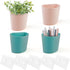 4 Pack Wall Caddy Pen Holders, Pink & Green Pencil Cups Organizer for Marker/Remote/Crayon/White Board, with Adhesive Stickers, Office Craft Class...