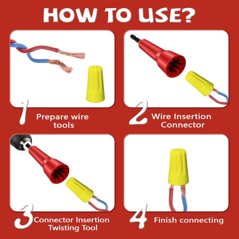 2 Pcs Wire Twister Tool for Drill Wire Twist Tool Twisting Spinner for Drill and Wire Connector Driver with 1/4" Wire Nut Twister Electrician Tool...