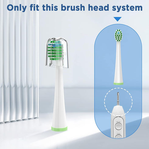 Replacement Toothbrush Heads for Waterpik Sonic Fusion (SF-01 / SF-02 / SF-03 / SF-04), Compact, with Covers, 8 Count, White...