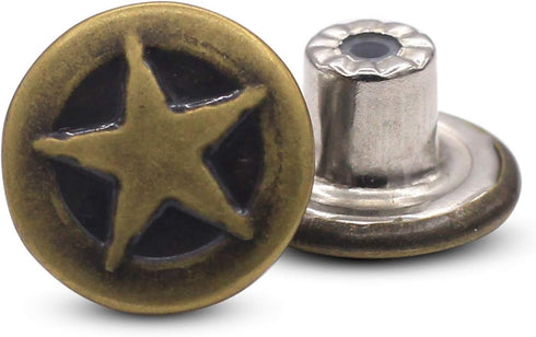 12 Pcs Bronze Jeans Button No Sew Replacement Buttons for Jeans and Jackets 15mm...