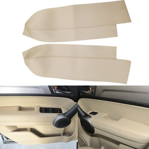 2pcs (1Pair) Microfiber Leather Front Door Panels Armrest Cover Replacement for Honda Cr-V CRV 2007-2012 (Leather Only) Beige Tan...