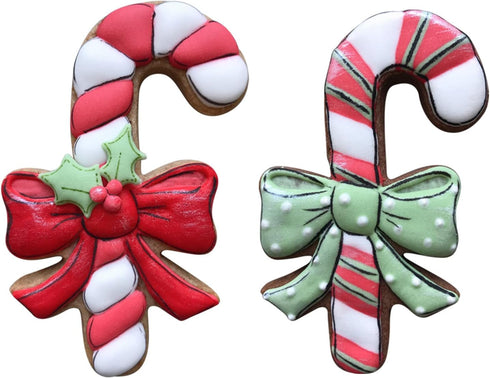 LILIAO Christmas Candy Cane with Bow/Ribbon Cookie Cutter - 2.8 x 4.3 inches - Stainless Steel...
