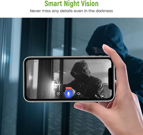 Video Doorbell Camera Wireless with Ring Chime, AI Human Detection, Live Image, Night Vision, Instant Alerts, 2-Way Audio, Outdoor Indoor Surveill...