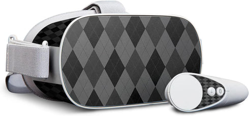 MightySkins Skin Compatible with Oculus Go Mobile VR - Black Argyle | Protective, Durable, and Unique Vinyl Decal wrap Cover | Easy to Apply, Remo...