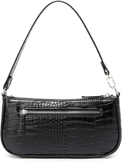 Retro Classic Crocodile Pattern Clutch Shoulder Tote HandBag with Zipper Closure Small Purse for Women...