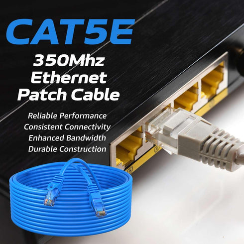 Cables Direct Online Cat5e 30FT Network Ethernet Patch Cable, 350Mhz Internet Wire, Compatible with PC, Laptop, Modem, Router, TVs, Printer Cord, ...