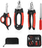 Dog Nail Clippers Trimmer Set, Quick Safety Guard to Avoid Over-Cutting, Stainless Steel Razor Sharp Blades, Sturdy Non-Slip Handles, Storage Case...