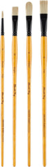Mimik Hog Professional Synthetic Hog Bristle Paint Brush - Try-Me Set of 4 - Versatile Alternative to Natural Hog Hair Paint Brushes for Oil Paint...