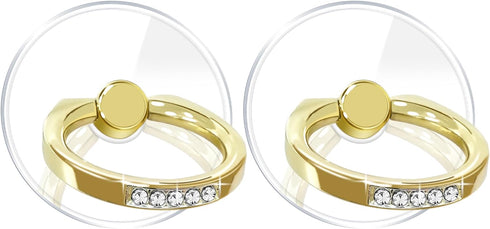 Clear Gold Phone Holder Ring Grips for iPhone Samsung Galaxy, Transparent Finger Ring Stand for Smartphones Tablets Cases 5-Crystal......