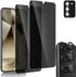 Compatible for Samsung Galaxy S24 Plus Privacy Screen Protector Tempered Glass with CD Texture Black Camera Lens Protector, Support Fingerprint ID...