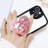 Cute Heart-Shaped Expanding Phone Grip - Pink Quicksand Glitter Collapsible Phone Mount Holder Stand for Girls Women, Lovely Phone Charm and Acces...