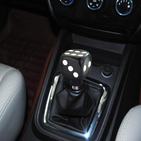 Arenbel Dice Style Gear Lever Stick Shifter Knob Car Shift Head Grip Speed Handle Replacement Fit Regular Manual Auto Transmissions, Black White...