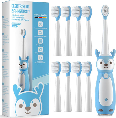 Sonic Rechargeable Kids Electric Toothbrush, 3 Modes with Memory, 35000 Strokes, IPX7 Waterproof,8 Soft Bristles Heads for Boys Girls Ages 3+ 4-7,...