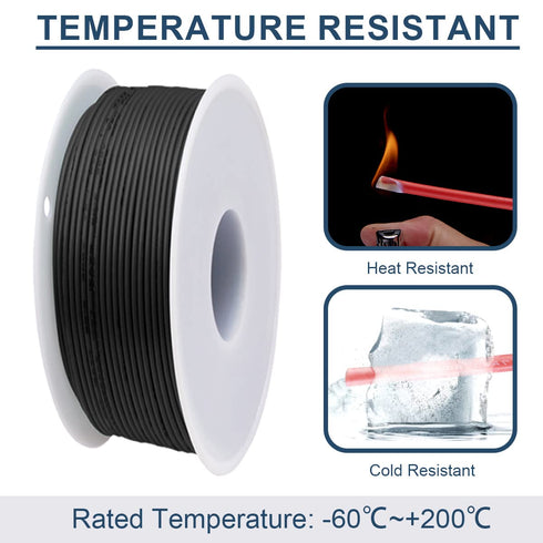 26 Gauge Silicone Wire 600V 26 AWG Stranded Tinned Coated Copper Wires 3 Color (Black, Red, Yellow) 7m/23ft Each Electrical Cable Hook Up Wire Kit...