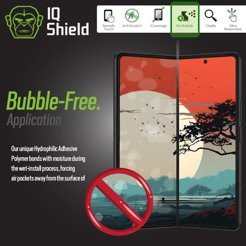 IQShield Screen Protector Compatible with Samsung Galaxy Z Fold 3 (2-Pack) Anti-Bubble Clear TPU Film...