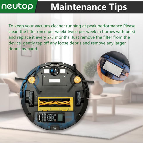 Neutop Replacement Filters Compatible with Ecovacs Deebot N79S N79 DN622 DN622.11 DN622.31 N79W N79se Deebot 500 DC3G and Yeedi K600 K700, Robot V...
