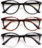 3 Pack Reading Glasses Spring Hinge Stylish Readers Black/Tortoise for Men and Women (3 Mix, 1.0)Medium...