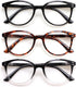3 Pack Reading Glasses Spring Hinge Stylish Readers Black/Tortoise for Men and Women (3 Mix, 1.0)Medium...