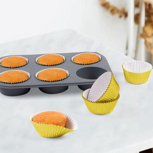 Gifbera Gold Foil Muffin Cupcake Liners/Baking Cups Standard Size, 100-Count...