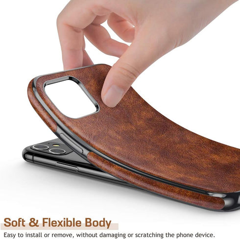 LOHASIC for iPhone 11 Case, Thin Slim Leather Luxury Business PU Soft Non-Slip Grip Full Body Shockproof Protective Phone Cover Cases Compatible w...