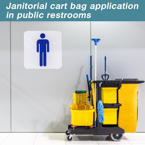 Cleaning Cart Bag Zippered Front Replacement Janitorial Cart Bag 24 Gallon Large Capacity Commercial Cleaning Bags for Cleaning Cart Housekeeping ...