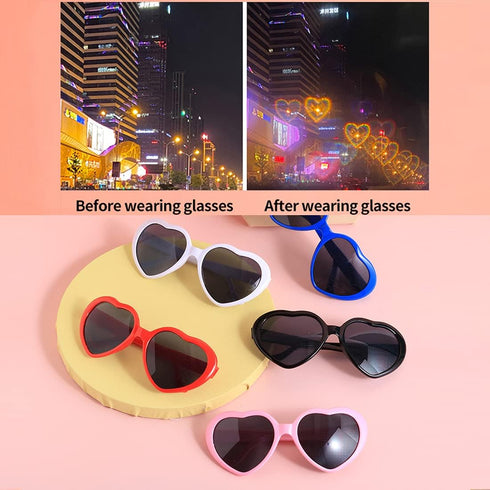 Dollger Heart Sunglasses Heart Effect Diffraction Glasses Festival Accessories Party Rave Lights Glasses Love Gift...