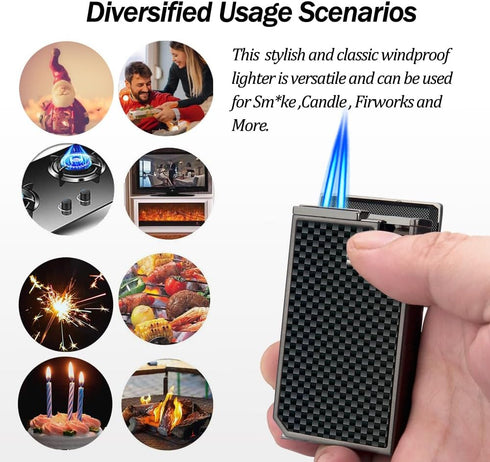 HONEST Mini Torch Lighter Butane Refillable, Double Flame Butane Lighter with Visible Window, Adjustable Jet Lighter, Great Gifts for Men and Wome...
