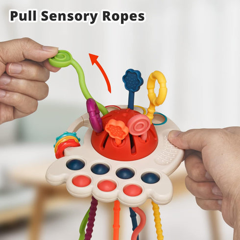 Montessori Toys, Food Grade Silicone Pull String Activitys, Developmental Pulling Teething Baby Sensory Toy, Car Seat Airplane Travel Toddler Boy ...