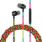 URIZONS Colorful Pretty in-Ear Earbuds Headphones - 3.5mm with Microphone for iPhone iPad iPod Mac Laptop Tablets Android Smartphones Fabric Braid...