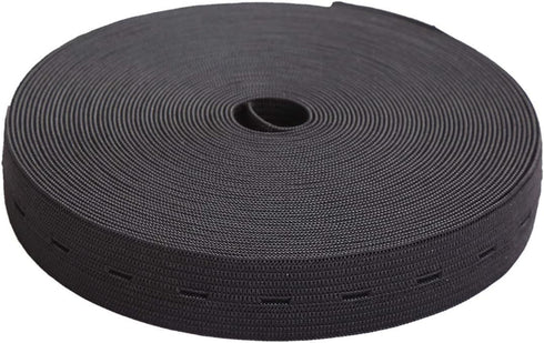 Buttonhole Knit Stretch Elastic Spool Sewing Band Flat Elastic Cord (Black, 32 Yards -3/5Inch)...