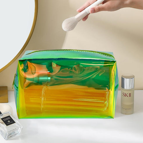 Holographic Makeup Bag, Iridescent Cosmetic Toiletry Bag,Wash Pouch for Women,Waterproof Portable Case Travel for Makeup Tools Organize......