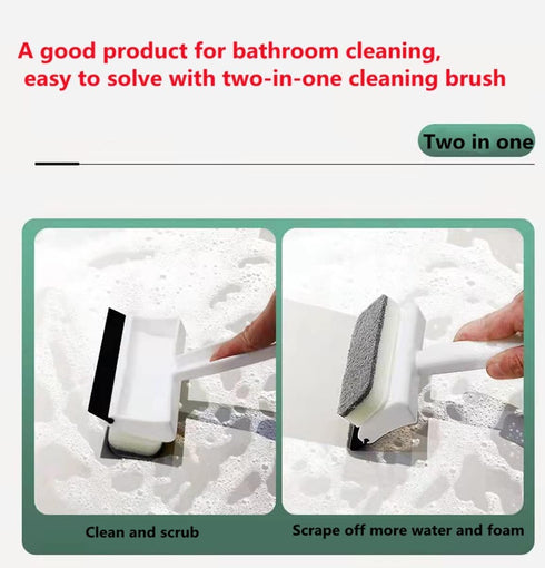 Two-in-one Bathroom Cleaning Tool, Mirror, Toilet, Bathtub, Glass Door and Window Cleaning Supplies, 6pcs?1 Brush and 5 Replaceable Double-Sided s...