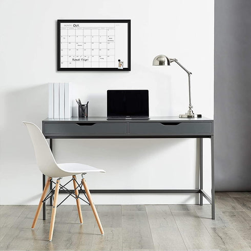 Dry Erase White Board & Monthly Calendar Board, Magnetic Whiteboard for Wall, Office/School/Home, Hanging Board for Decoration/Kitchen/Memo, Black...