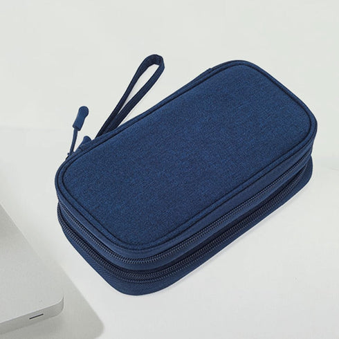 2 Pack Travel Organizer Pouch Electronic Accessories Carry Case Portable Waterproof Double Layers Storage Bag for Cable, Cord, USB Charger, Phone,...