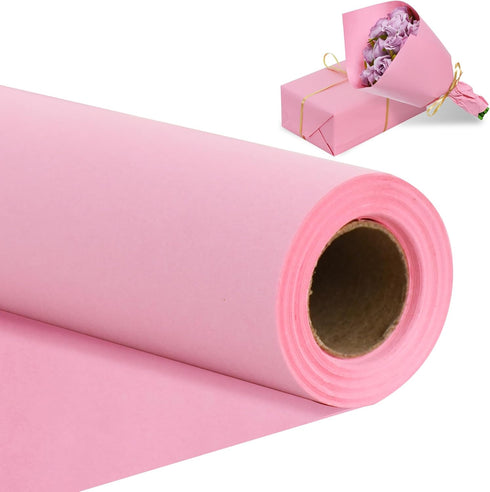 BEISHIDA Dark Pink Wrapping Papper, 15" X 32ft Kraft Wrapping Paper Roll Gift Wrapping Papper Flower Wrapping Papper for Packing Birthday Christma...
