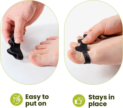 Toe Separators, 4 Pair Soft Gel Toe Spacers to Correct Bunions, Toe Stretcher for Therapeutic Relief from Plantar Fasciitis, Claw Toes,Hammer Toes...