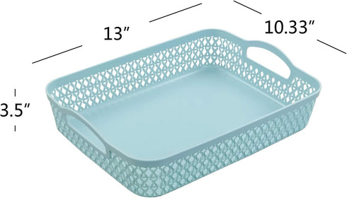 Weaving Plastic Baskets, Set of 6 A4 Paper Storage Tray...