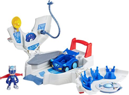 PJ Masks Power Heroes PJ Power Q Playset, Headquarters Set with Car and Figure, Superhero Toys for 3 Year Old Boys and Girls and Up...