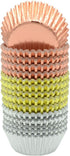Mini Metallic Foil Paper Cupcake Liners/Baking Cups in Rose Gold, Gold and Silver, 300-Count...