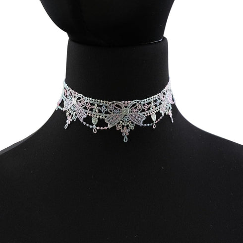 LINKY Colorful lace Choker Necklace Women Jewelry Set...