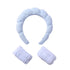 Skincare Headband and Wristband Set for Face Washing Spa Blue Bubble Soft Headbands for Women Makeup Skin Care Hairbands Sponge Terry Cloth Head B...