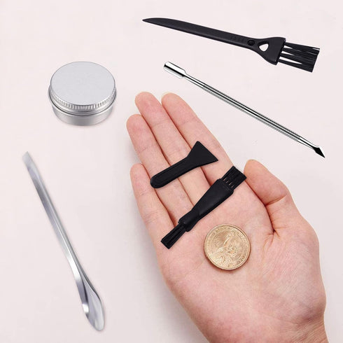 GORGECRAFT 18PCS Black Scrapers Brushes and Spoons Kit for Grinder Including Stainless Steel Pollen Scrapers Plastic Cleaning Brush Spatula Micro ...